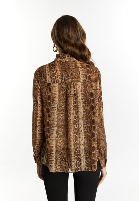 Faina Bluse Damen braunbeige - Image 4