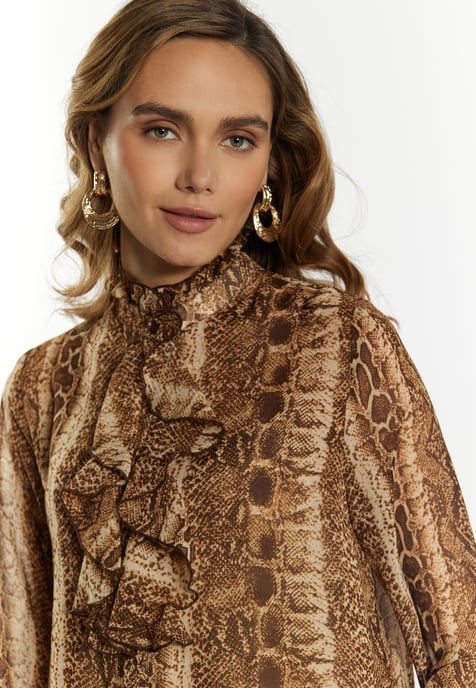 Faina Bluse Damen braunbeige - Image 5