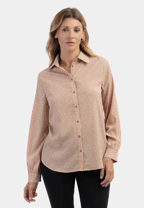 usha Bluse Damen braunbeige - Image 3