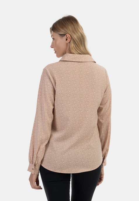 usha Bluse Damen braunbeige - Image 4