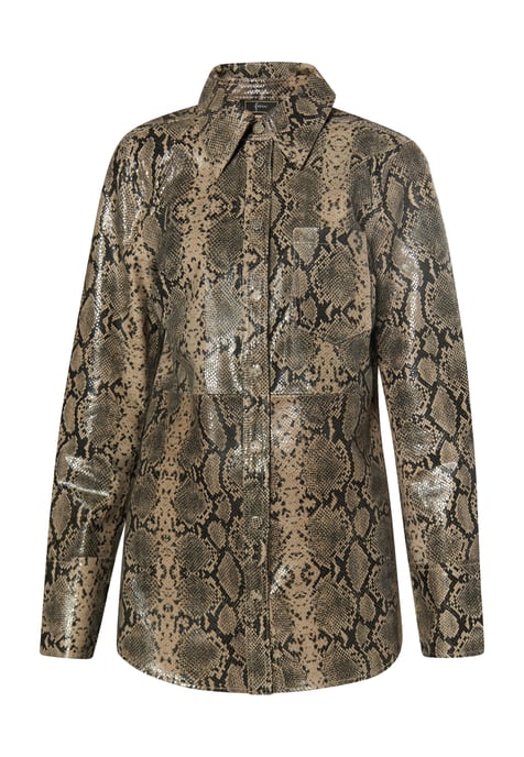 Faina Lederhemd Damen beige schlange - Image 1