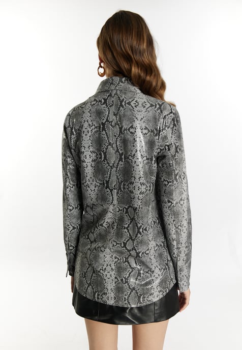 Faina Lederhemd Damen Graue Schlange - Image 4