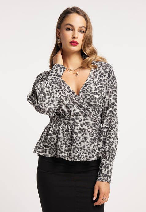 Faina Bluse Damen grau - Image 3