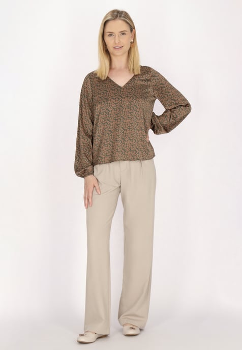 usha Bluse Damen Grün Orange - Image 2