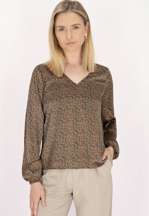 usha Bluse Damen Grün Orange - Image 3