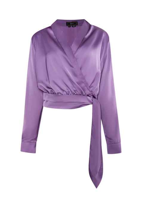 Faina Wickelbluse aus Satin Damen lila - Image 1
