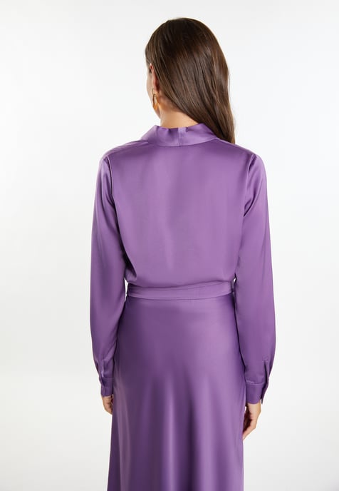 Faina Wickelbluse aus Satin Damen lila - Image 4