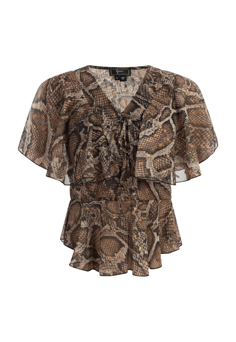 Faina Bluse Damen beige schlange - Image 1