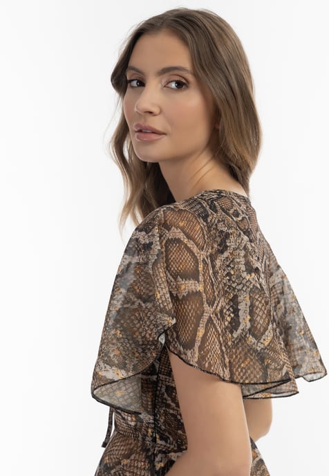 Faina Bluse Damen beige schlange - Image 5
