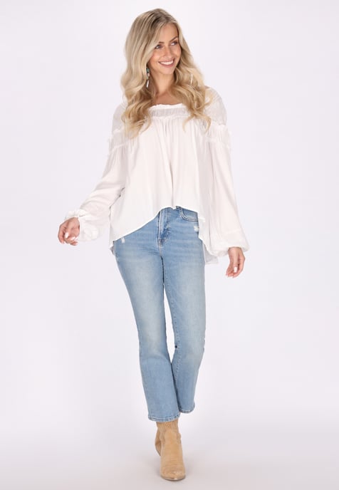 IZIA Bluse Damen Wollweiß - Image 3