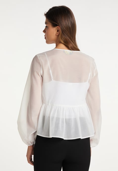 Faina Bluse Damen Wollweiß - Image 4
