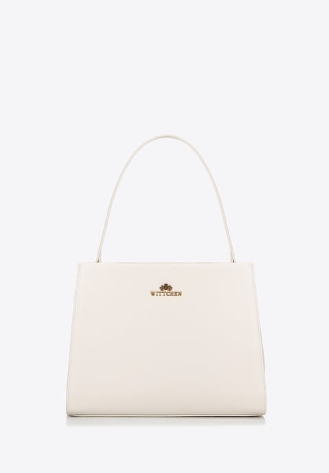 Wittchen Damen-Ledertasche mit Riemen, Creme, Naturleder - Image 3