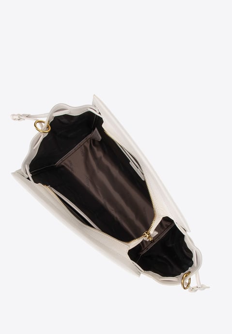 Wittchen Damen-Ledertasche mit Riemen, Creme, Naturleder - Image 4