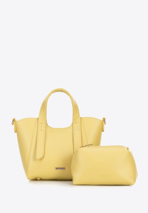 Wittchen Mini-Etui für Damen aus gelbem Kunstleder mit herausnehmbarem Beutel - Image 2