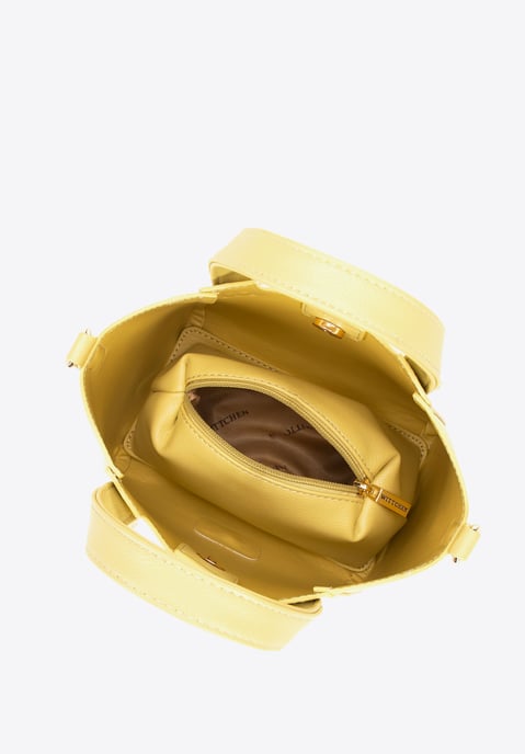 Wittchen Mini-Etui für Damen aus gelbem Kunstleder mit herausnehmbarem Beutel - Image 5