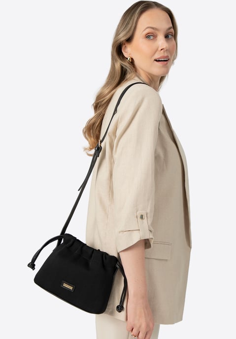 Wittchen Damen kleiner schwarzer Polyester-Kordelzugbeutel - Image 1