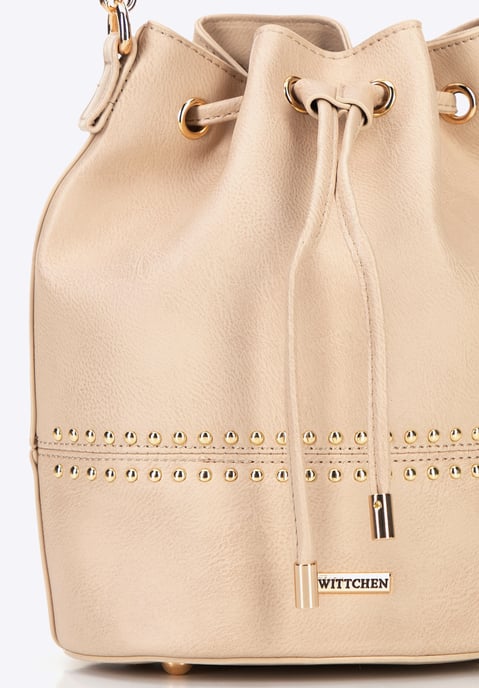 Wittchen Damen-Umhängetasche mit Kordelzug, beige, Kunstleder - Image 5