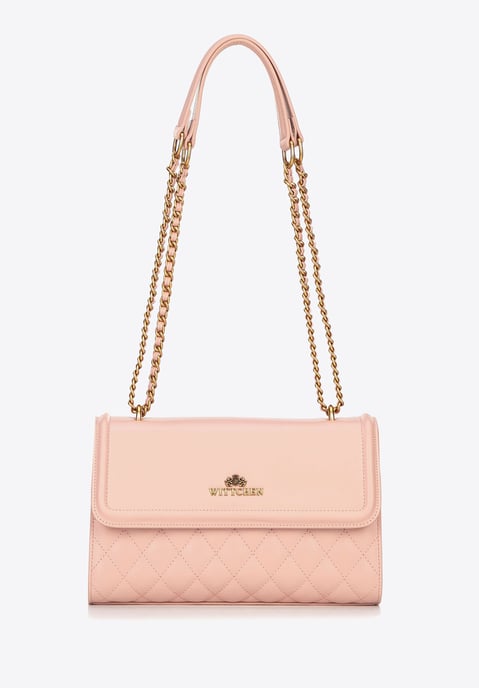 Wittchen Damen-Umhängetasche aus echtem Leder mit Steppung, rosa, Naturleder - Image 2