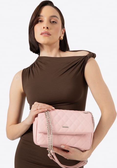 Wittchen Damen-Umhängetasche aus Kunstleder mit Ziernähten, Rosa, Öko-Leder - Image 1