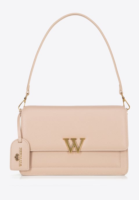 Wittchen Damen-Umhängetasche aus Leder mit Quaste, Beige, Naturleder - Image 3