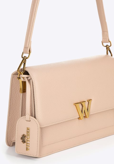 Wittchen Damen-Umhängetasche aus Leder mit Quaste, Beige, Naturleder - Image 6