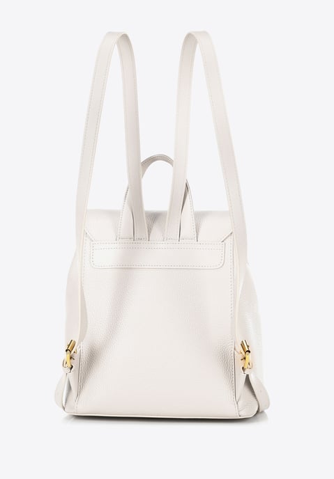 Wittchen Damen-Lederrucksack mit rechteckiger Klappe, Creme, Naturleder - Image 2