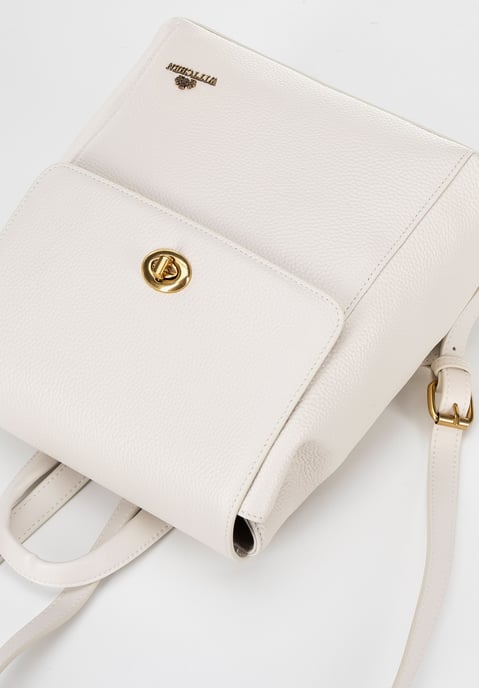 Wittchen Damen-Lederrucksack mit rechteckiger Klappe, Creme, Naturleder - Image 5