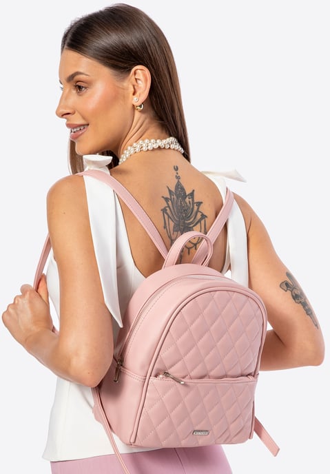 Wittchen Damenrucksack aus Kunstleder mit Ziernähten, Rosa, Öko-Leder - Image 1