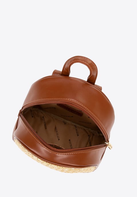 Wittchen Damenrucksack mit Flechtmuster, braun und beige, Öko-Leder - Image 3