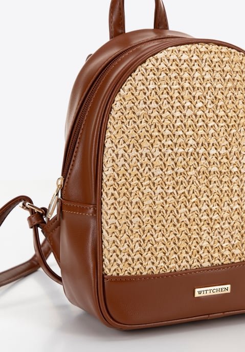 Wittchen Damenrucksack mit Flechtmuster, braun und beige, Öko-Leder - Image 4