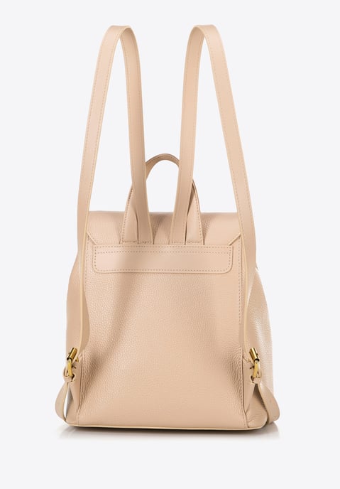 Wittchen Damen-Lederrucksack mit rechteckiger Klappe, Beige, Naturleder - Image 2
