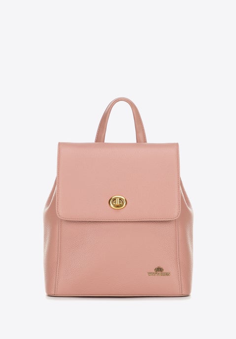 Wittchen Damen-Lederrucksack mit rechteckiger Klappe, rosa Naturleder - Image 2
