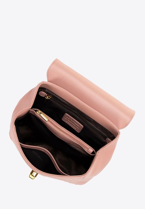 Wittchen Damen-Lederrucksack mit rechteckiger Klappe, rosa Naturleder - Image 4