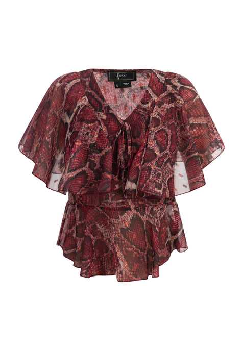 Faina Bluse Damen rot schlange - Image 1