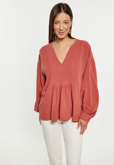 usha Bluse Damen Rostorange - Image 3