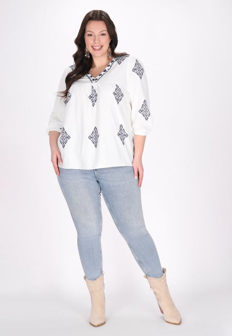 usha Bluse in großen Größen Frauen Weiß - Image 2