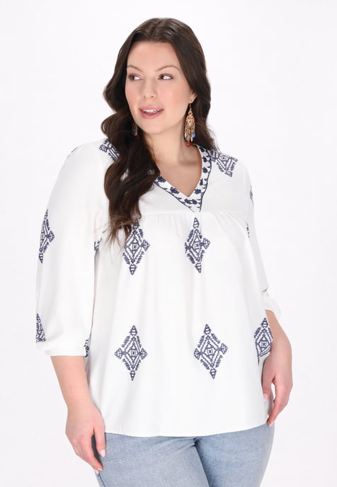 usha Bluse in großen Größen Frauen Weiß - Image 3