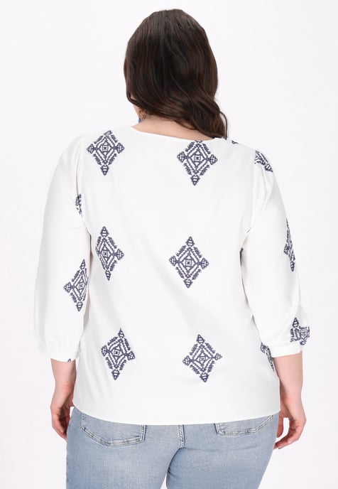 usha Bluse in großen Größen Frauen Weiß - Image 4
