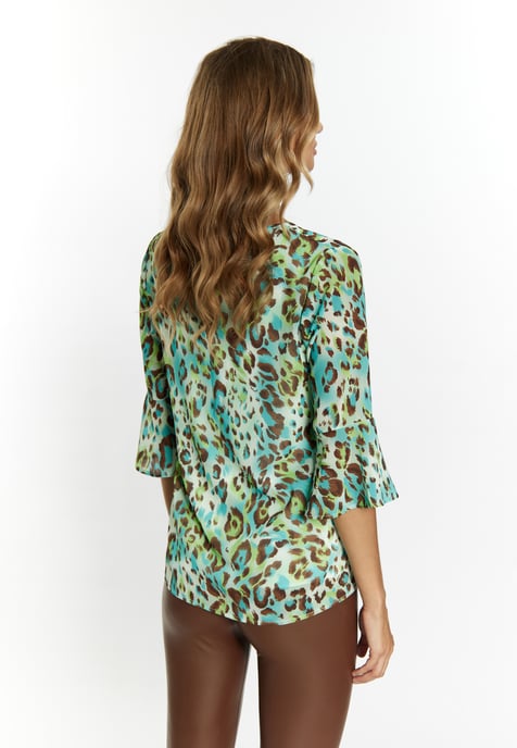 Faina Blusenshirt Damen Türkis Mehrfarbig - Image 4