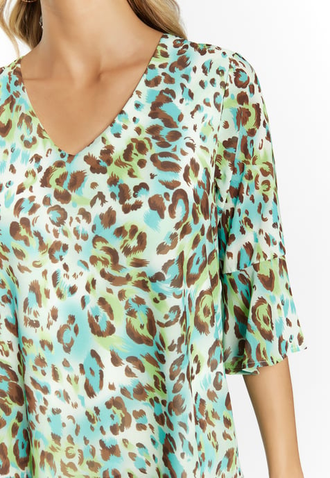 Faina Blusenshirt Damen Türkis Mehrfarbig - Image 5