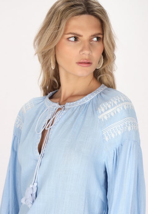 usha Bluse Damen hellblau - Image 5