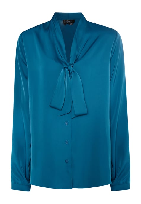 Faina Schluppenbluse Damen Smaragd Blau - Image 1