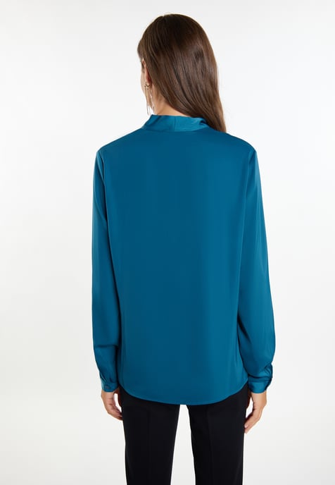 Faina Schluppenbluse Damen Smaragd Blau - Image 4