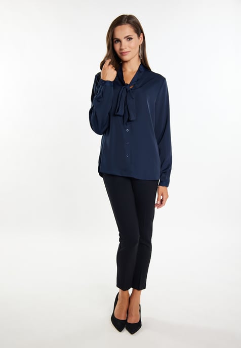 Faina Schluppenbluse Damen Marine - Image 2