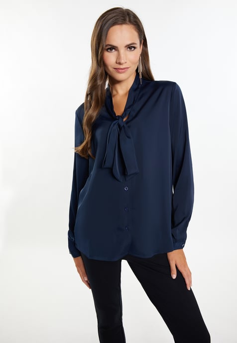 Faina Schluppenbluse Damen Marine - Image 3