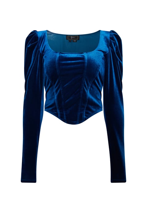 Faina Bluse Damen Smaragd Blau - Image 1