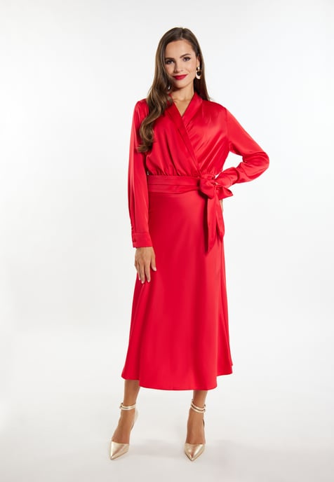 Faina Wickelbluse aus Satin Damen verrotten - Image 2