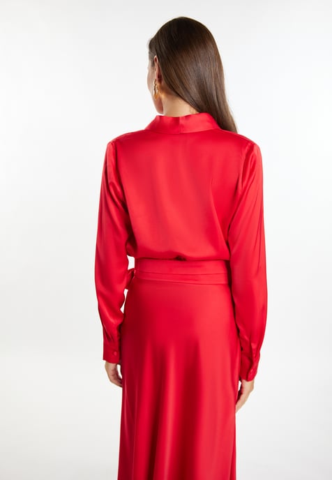 Faina Wickelbluse aus Satin Damen verrotten - Image 4