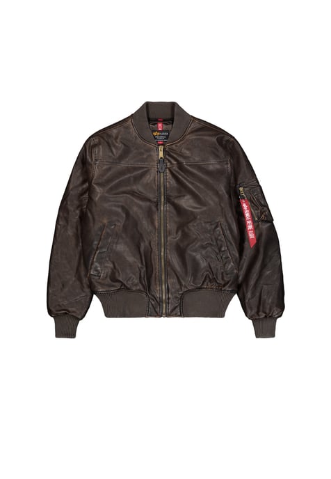 MA-1 Faux Leather Vintage Bomber Jacket - Image 1