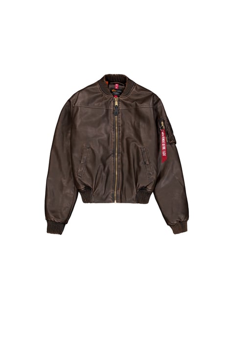 MA-1 Faux Leather Vintage Bomber Jacket Women - Image 1